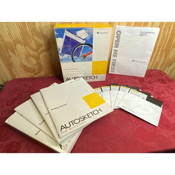 Autodesk AutoSketch For Windows 3.0 Complete Set With Manuals & Floppy Disks - Picture 1 of 14